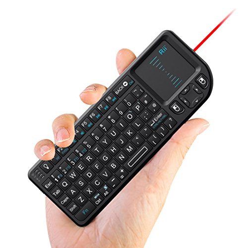 Rii K01 4 In 1 2 4ghz Rf Portable Mini Wireless Entertainment Keyboard With Touchpad Mouse Laser Pointer Led Backlit Kodi Xbmc Rechargable Keyboard Portable Handheld For Pc Raspberry Pi Macos Linux Htpc