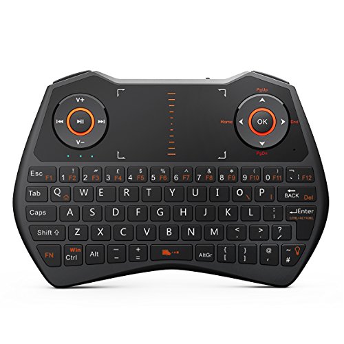 Rii RK700 2 4Ghz Wireless Keyboard With Touchpad Mouse LED Backlit Two Hand-Feel Mouse Rechargable Li-ion Battery KODI XBMC Keyboard Portable Handheld